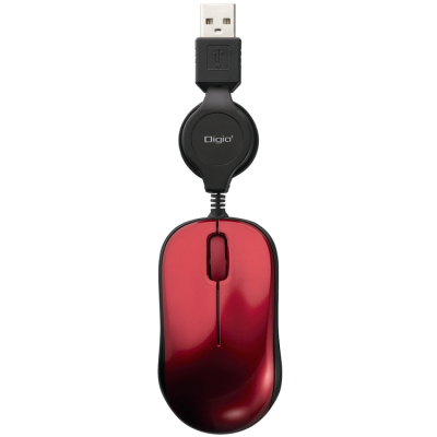 ナカバヤシ　くるんとmini 小型巻き取り有線3ボタンBlueLEDマウス　レッド　MUS-UKT166R　(tm)　の商品画像4枚目