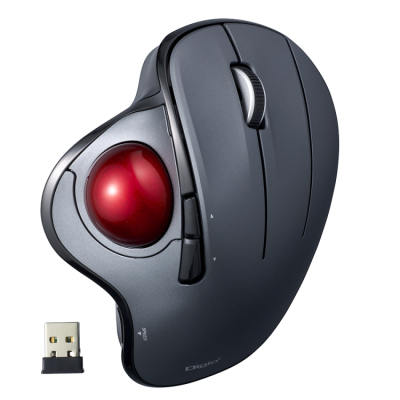 ナカバヤシ　角度可変スタンド付き。無線 親指5ボタン光学式トラックボール/グレー　MUS-TRIF180GY　(tm)の商品画像6枚目