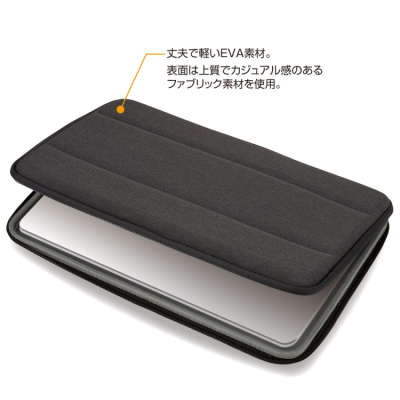 ナカバヤシ 13.3インチ汎用PCセミハードケース/ブラック SZC-FC132001BK (tm) の商品画像2枚目