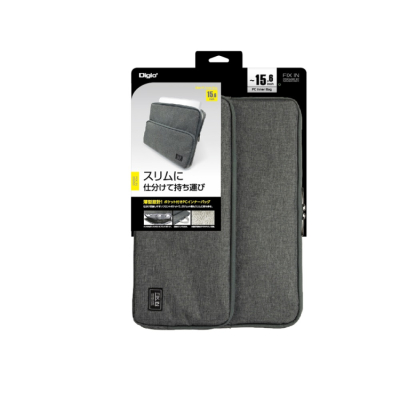 ナカバヤシ　15インチ汎用PCインナーバッグ／スリム／グレー　SZC-FC151907GY　(tm)　の商品画像4枚目