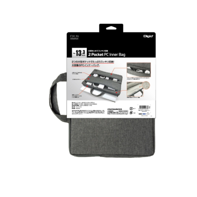 ナカバヤシ　13インチ汎用PCインナーバッグ／2ポケット付／グレー　SZC-FC131908GY　(tm)　の商品画像4枚目