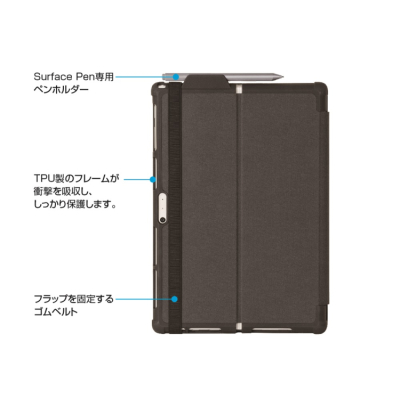 ナカバヤシ　Surface　Pro7用衝撃吸収ケース／ブラック　TBC-SFP1904BK　(tm)　の商品画像3枚目
