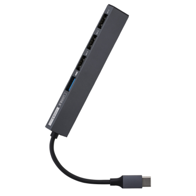 ナカバヤシ アルミ極薄USBハブ【STIX】シリーズ USB3.2Gen1+2.0 Type-C 4ポート変換ハブ/グレー UH-C3294GY (tm) の商品画像3枚目