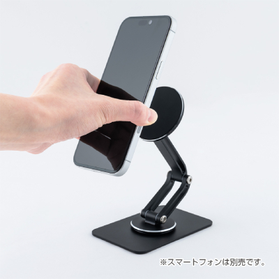 ナカバヤシ　回転MagSafeスタンド／ブラック　SST-24BK　(tm)の商品画像3枚目