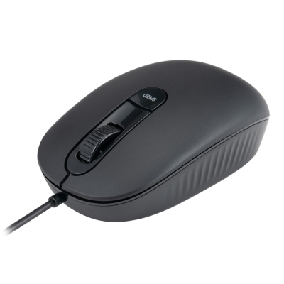 ナカバヤシ　有線静音3ボタンBlueLEDマウス／ブラック　MUS-UKT253BK　(tm)の商品画像1枚目