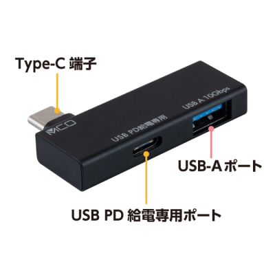 ナカバヤシ　Type-Cホストアダプタ　PD付き　USB－A／ブラック　SAD-CH06PBK　(tm)の商品画像2枚目
