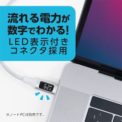 ナカバヤシ　GaN　65W　PD充電器　1.2m／白　JYU-AC0212W　(tm)の商品画像6枚目