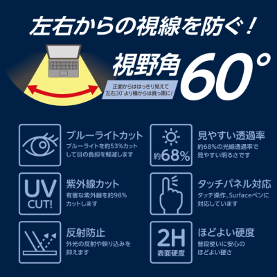 ナカバヤシ　SurfacePro12インチ用／のぞき見防止フィルタ　TBF-SFP25FLGPV　(tm)の商品画像2枚目