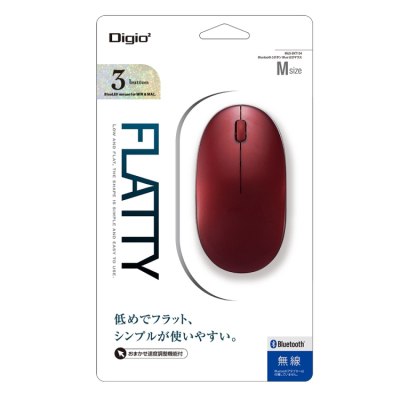ナカバヤシ　Bluetooth　3ボタン　Blue　LEDマウス／レッド　MUS-BKT154R　(tm)の商品画像3枚目