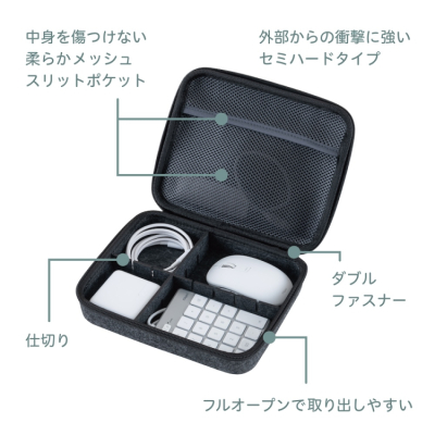 ナカバヤシ　Cloud-Felt ガジェットケースM ライトグレー　SZC-GDP18LGY　(tm)の商品画像4枚目