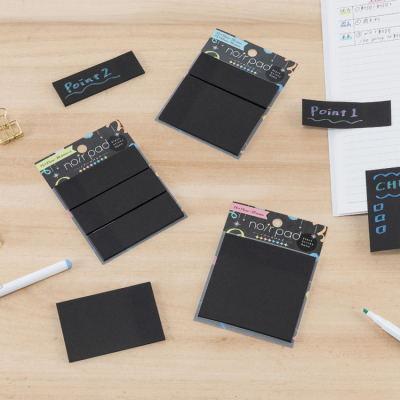 ナカバヤシ　ノアールパッド 黒付箋 1ピース 75×75mm 30枚　FST-007-1の商品画像5枚目