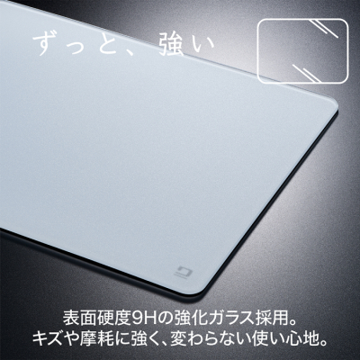 ナカバヤシ　ガラスマウスパッド 2mm/ホワイト　MUP-944W　(tm)の商品画像4枚目