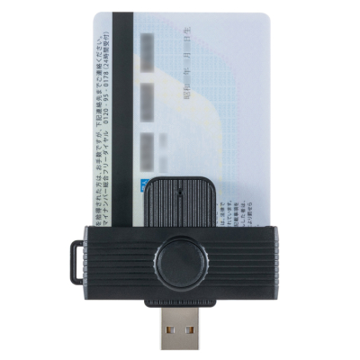 ナカバヤシ　回転型USB　Type－Aマイナンバーカードリーダー/ブラック　CRIC-05BK　(tm)の商品画像11枚目