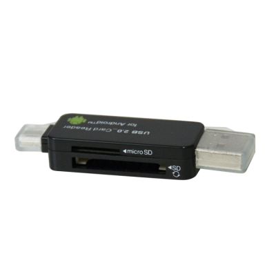 ナカバヤシ Digio2 USB2.0 カードリーダー･ライター microUSB SDカード ブラック CRW-DSD63BK　(tm)の商品画像3枚目