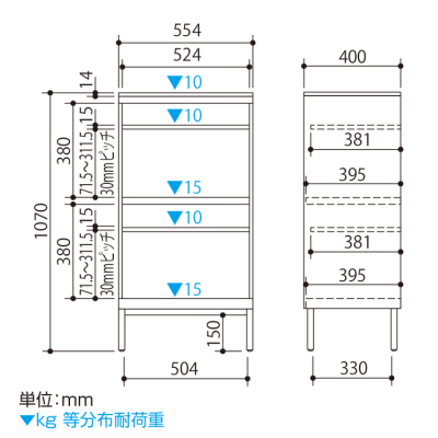 ナカバヤシ アバンテ-リネア オープンストレイジ ワイド/マットブラック ATF-PTW2MBKの商品画像7枚目