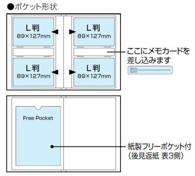 ナカバヤシ 背丸ポケットアルバム・L判2段160枚収納) シルエットフラワー BPL-160-3-P ピンクの商品画像2枚目