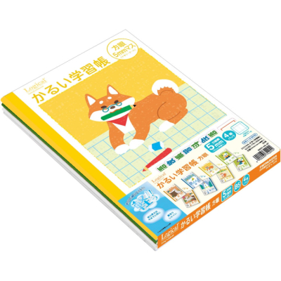 ナカバヤシ　ロジカル・かるい学習帳・B5・方眼5mmマス・4P　NB51-H5-4Pの商品画像1枚目