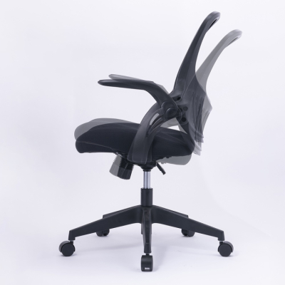 ナカバヤシ　レザー＆メッシュチェア／ブラック　CNN-006BK　(tm)の商品画像3枚目