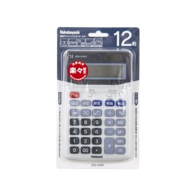 ナカバヤシ　電卓　デスクトップスタンダード　M　ライトグレー　ECD-4102TLGの商品画像3枚目