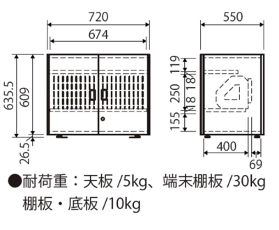 ナカバヤシ　タブレット保管庫　22台収納／ホワイト　PTB-22LWの商品画像3枚目