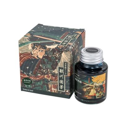 ナカバヤシ TACCIA 万年筆用 浮世絵インク・染料・40ml/国芳黒緑 TFPI-WD42-18の商品画像1枚目
