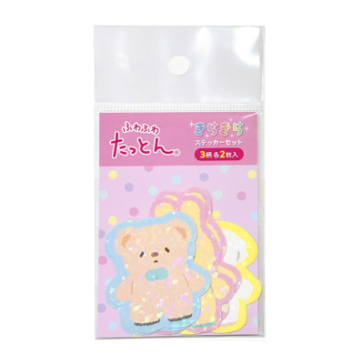 ナカバヤシ　ふわふわたっとん　きらきらステッカーセット／１　STK-002-1の商品画像1枚目