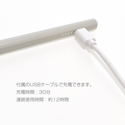 ナカバヤシ　iPad専用充電式タッチペン<金属製ペン先タイプ>/ライトグレー　TPEN-006GY　(tm)の商品画像6枚目