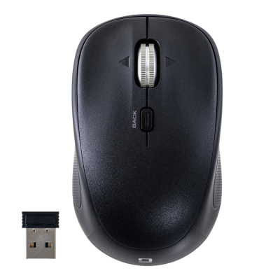 ナカバヤシ　【感動ホイールマウス】  小型Bluetooth・USB無線(デュアル)静音4ボタンBlueLEDマウス/ブラック　MUS-DKQ257BK　(tm)の商品画像5枚目