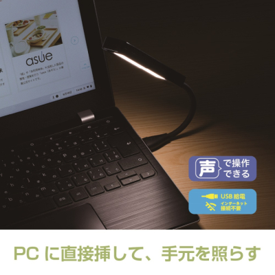 VOICE LIGHT 音声操作ライト ブラック UA-065BKの商品画像2枚目