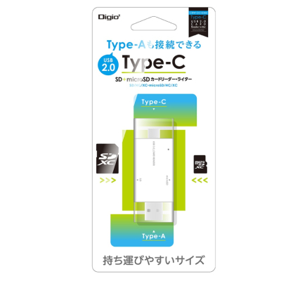 ナカバヤシ USB3.2Gen1マルチカードリーダー・ライター／ホワイト CRW-DCSD88W　(tm)　の商品画像2枚目