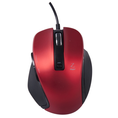 ナカバヤシ 小型有線5ボタンBlueLEDマウス レッド MUS-UKF120R　(tm)　の商品画像3枚目