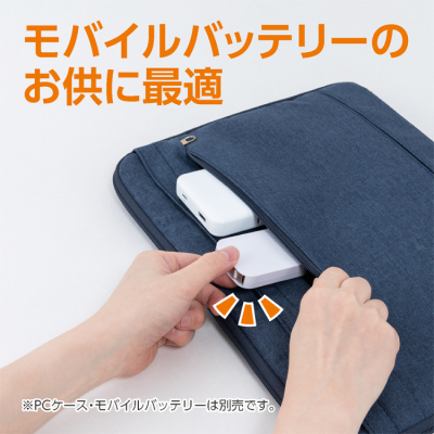 ナカバヤシ　Type-C巻き取りケーブル　PD240W　0.9m／ホワイト　UPD-R03W　(tm)の商品画像5枚目