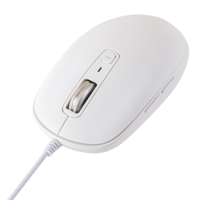 ナカバヤシ 【感動ホイールマウス】有線静音5ボタンBlueLEDマウス/ホワイト MUS-UKF269W (tm)の商品画像2枚目