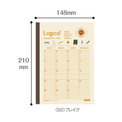 【2027年度版 手帳】 ナカバヤシ ロジカルダイアリー2027月間ノートタイプA/A5/ブレイク NS-A502-27AS2 【ポスト投函1】の商品画像2枚目