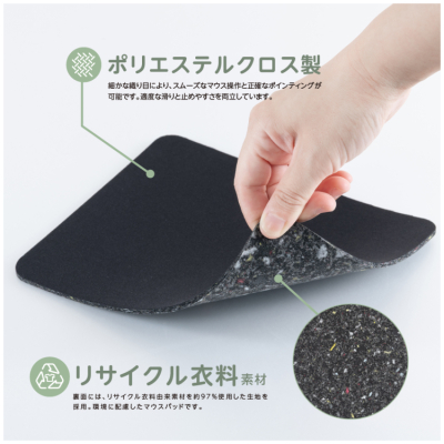 ナカバヤシ リサイクルクロスマウスパッド/ブラック MUP-950BK (tm)の商品画像3枚目
