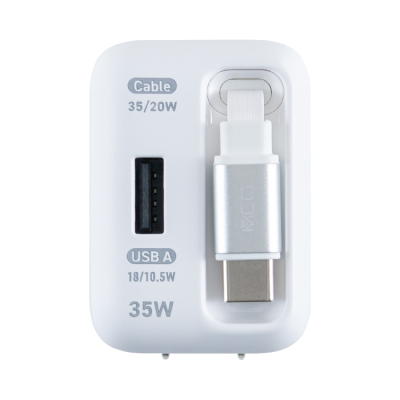 ナカバヤシ 巻取りケーブル付USB PD充電器 35W ホワイト JYU-ACR0135W (tm)の商品画像2枚目