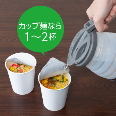 ナカバヤシ 折りたためる電気ケトル 転倒湯漏れ防止 600ml/グレー MBE-TK06GY (tm)の商品画像10枚目