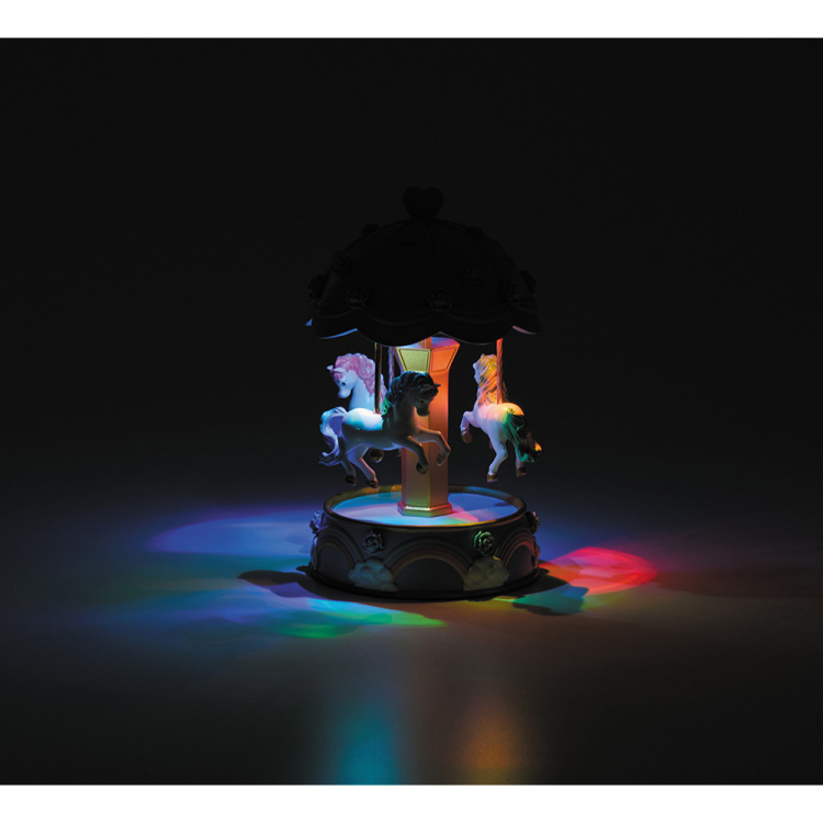 イシグロ オルゴールメリーゴーランド S ローズブルー(LED付