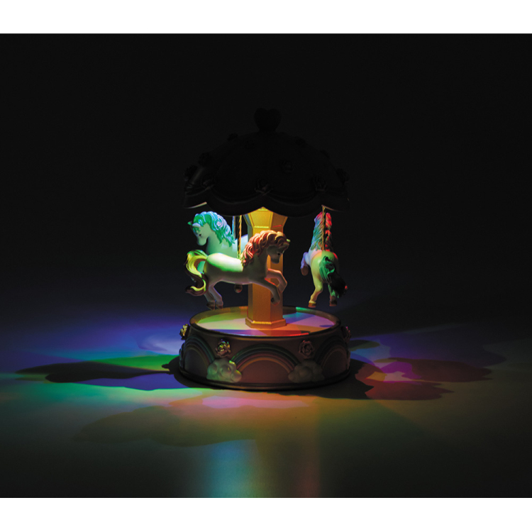 イシグロ　オルゴールメリーゴーランド L ローズピンク(LED付)の商品画像2枚目