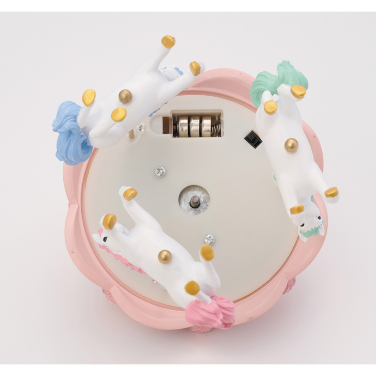 イシグロ　オルゴールメリーゴーランド L ローズピンク(LED付)の商品画像3枚目