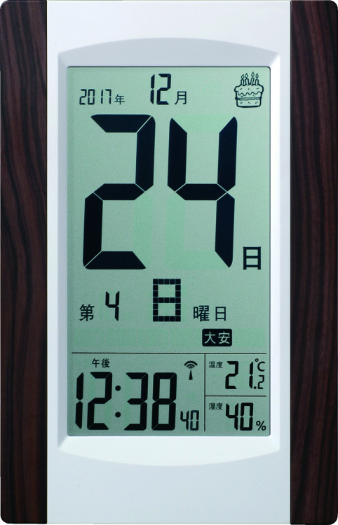 アデッソデジタル日めくり電波時計 ◆24個1セット◆の商品画像2枚目