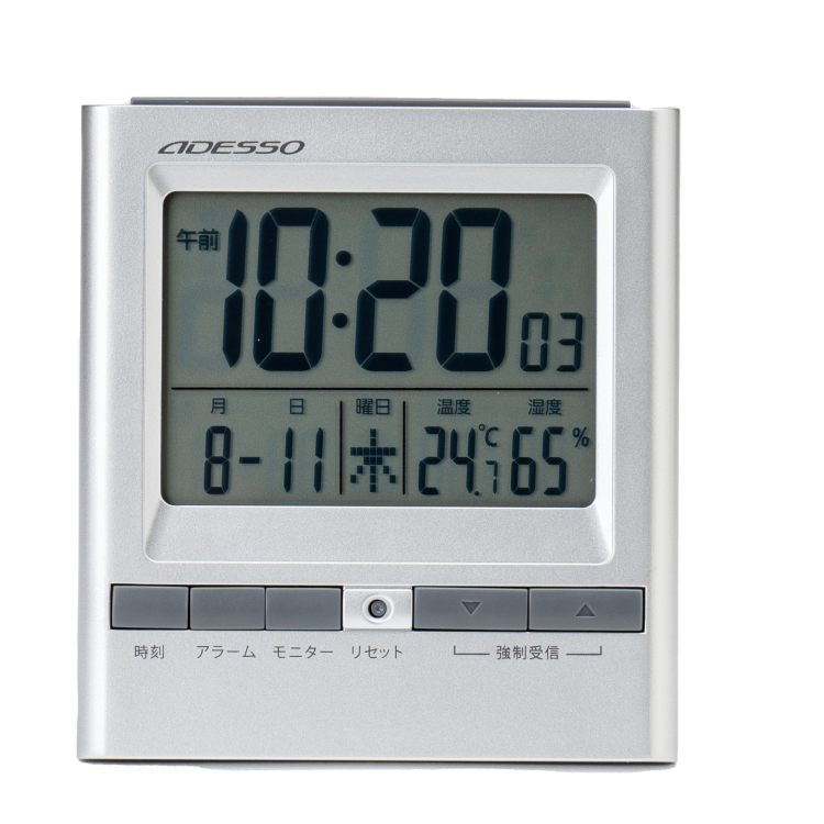 アデッソ　ダブルアラーム電波時計の商品画像2枚目