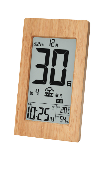 アデッソ　竹の日めくり電波時計の商品画像10枚目