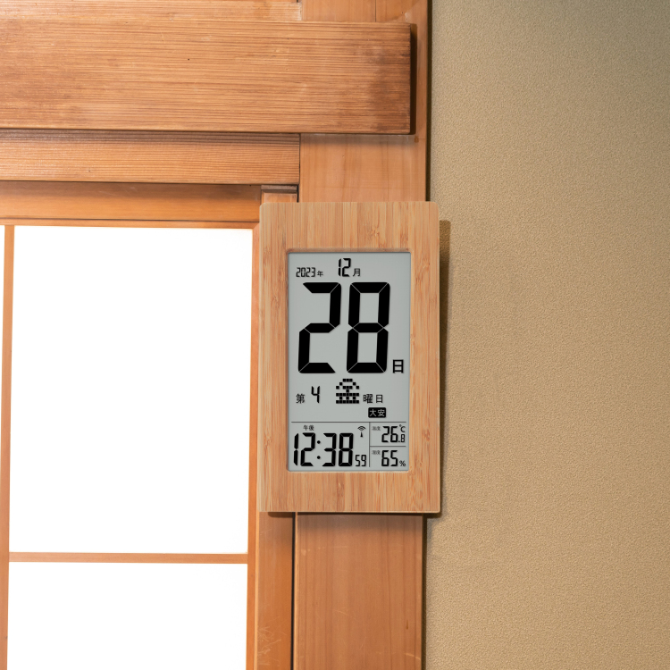 アデッソ　竹の日めくり電波時計の商品画像7枚目