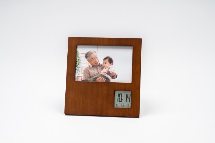 アデッソ 竹のレコーダーフォトフレームクロックの商品画像2枚目
