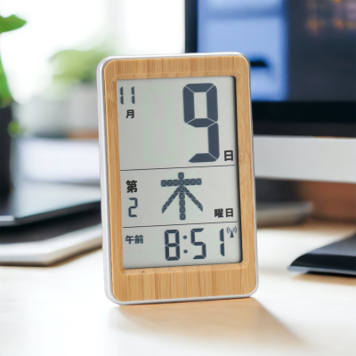アデッソ　竹のミニ日めくり電波時計の商品画像3枚目