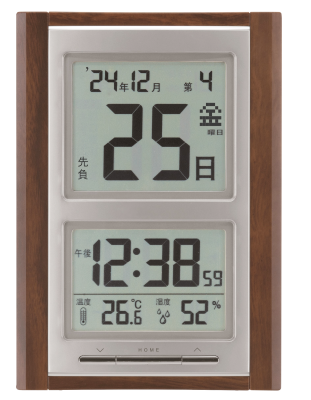 アデッソ　デジタル日めくり電波時計の商品画像1枚目