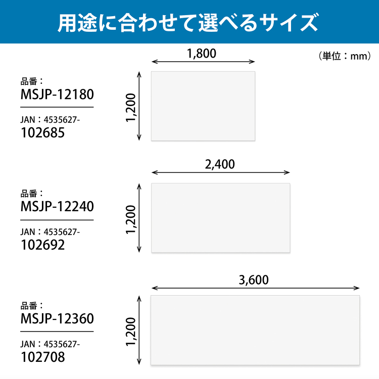 プロジェクター投影もできる 広幅マグネットホワイトボードシート
