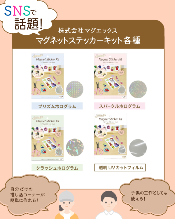 マグエックス マグネットステッカーキット スパークルホログラム MKIT-HL-Sの商品画像9枚目