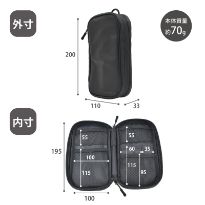 マグエックス　TYVEL．マルチケース　マットブラックの商品画像3枚目